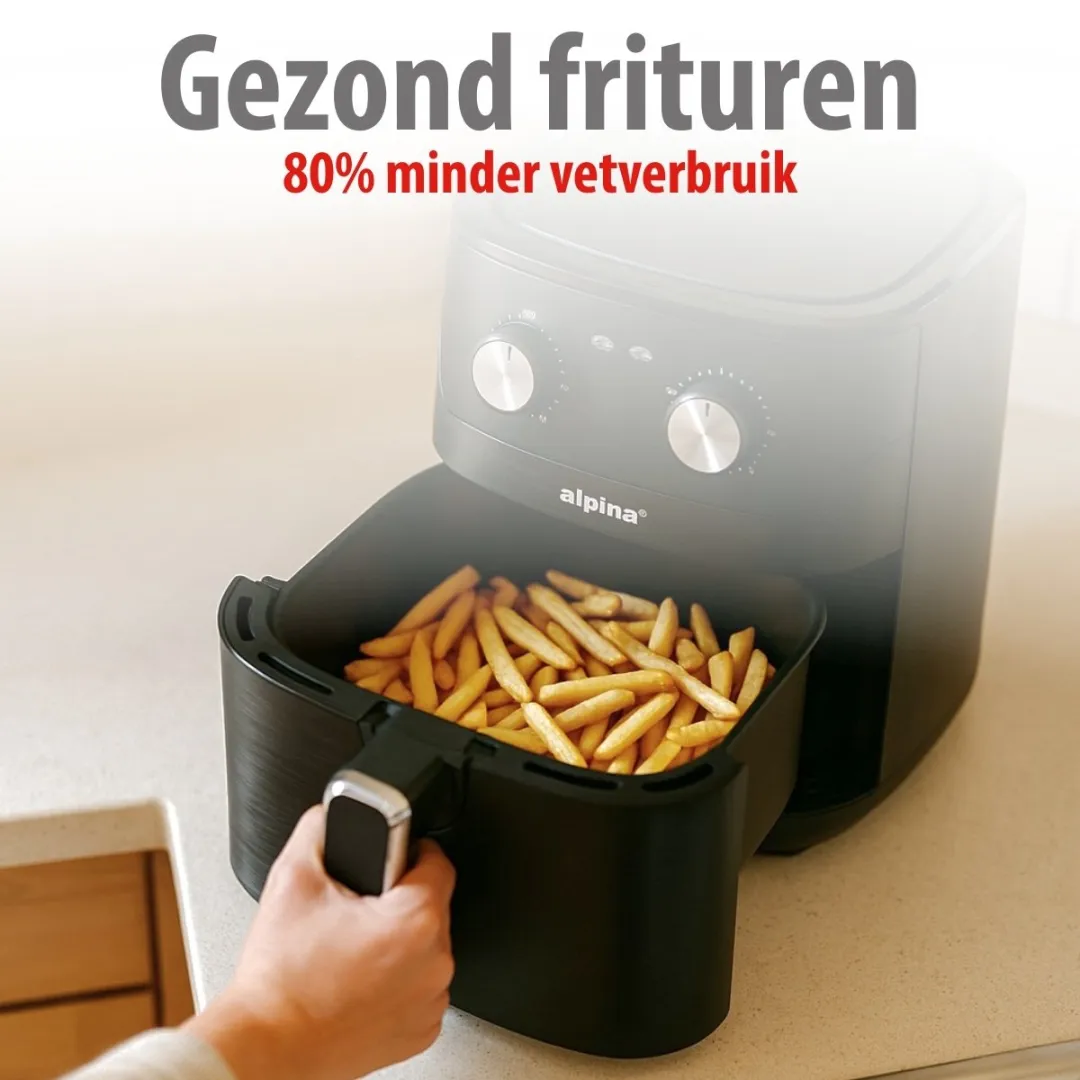 Alpina Airfryer XL 6L - 1600W - Zwart