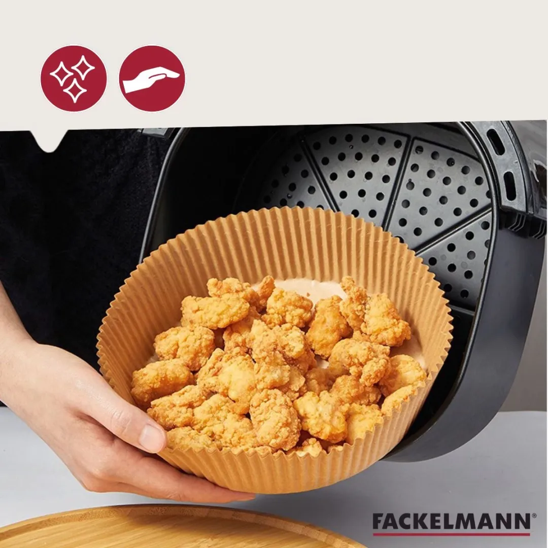 Fackelmann 42686 Airfryer Papieren Vormpjes - 50 Stuks - 16x4,5cm