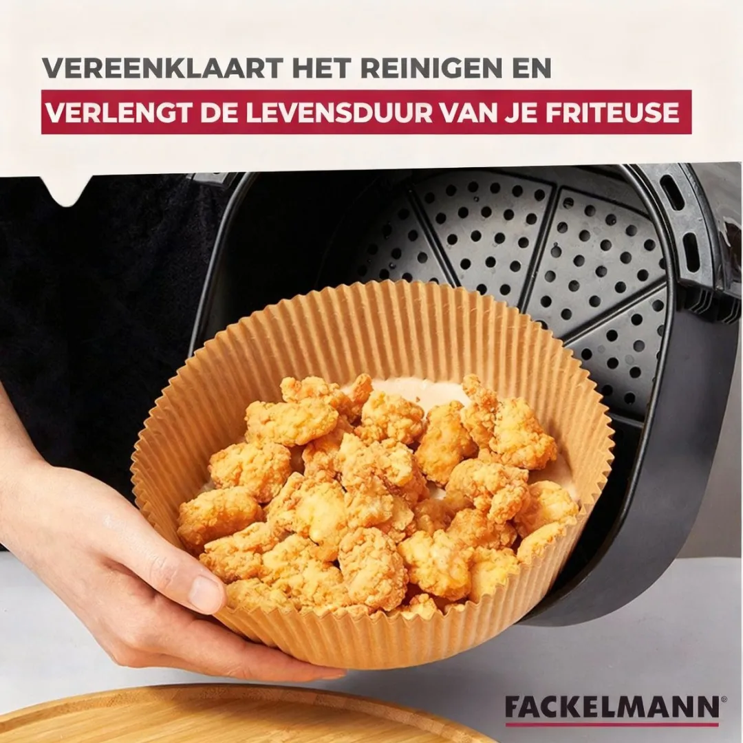 Fackelmann 42687 Papieren Vorm Airfryer - 50 Stuks - Ø20cm