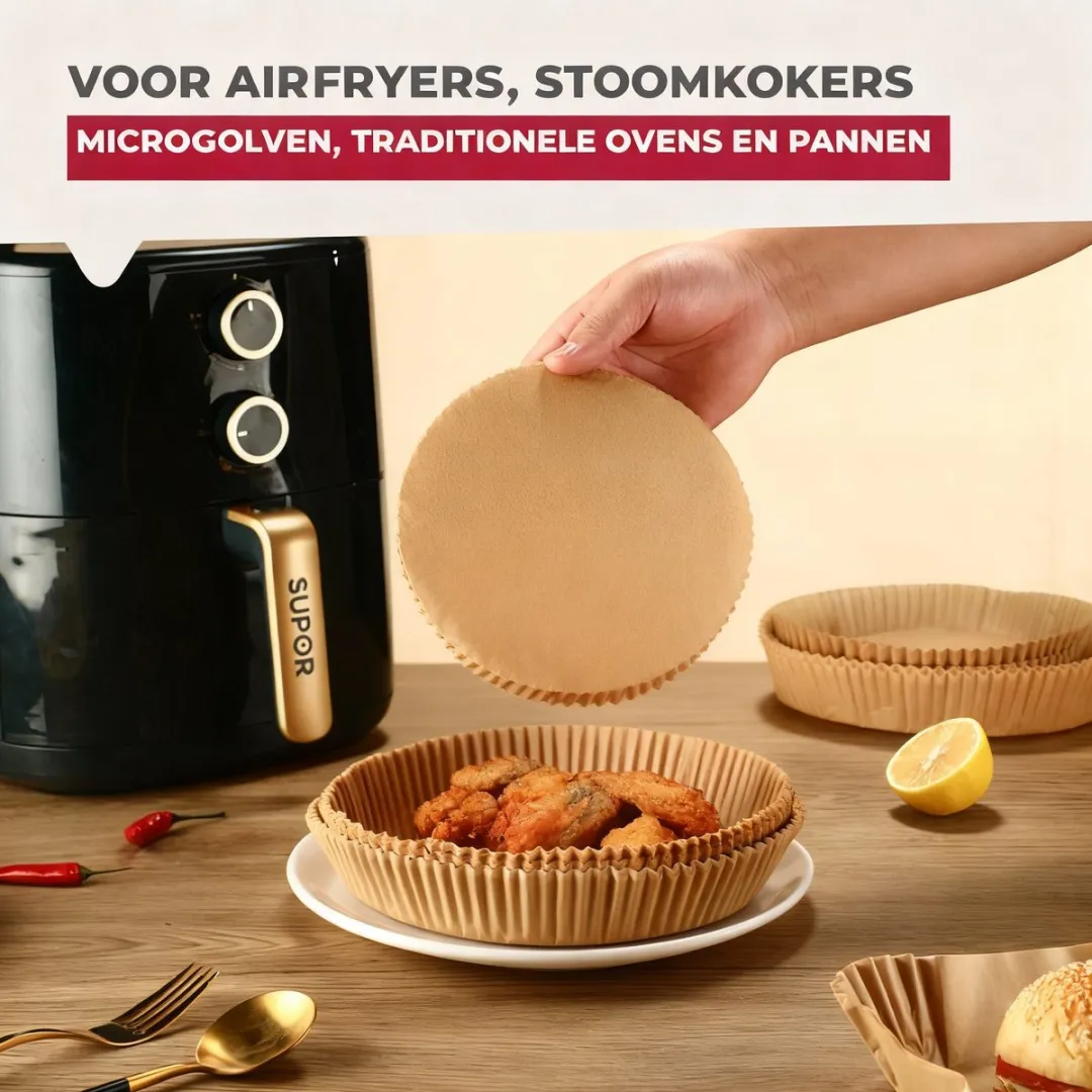 Fackelmann 42687 Papieren Vorm Airfryer - 50 Stuks - Ø20cm