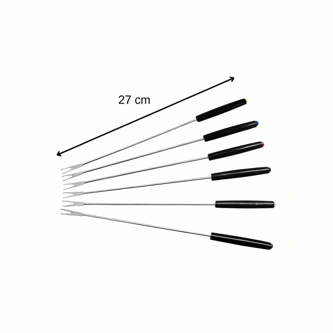 Fackelmann 48491 Fonduevorken Set - 6 Stuks - 27cm - Grijs