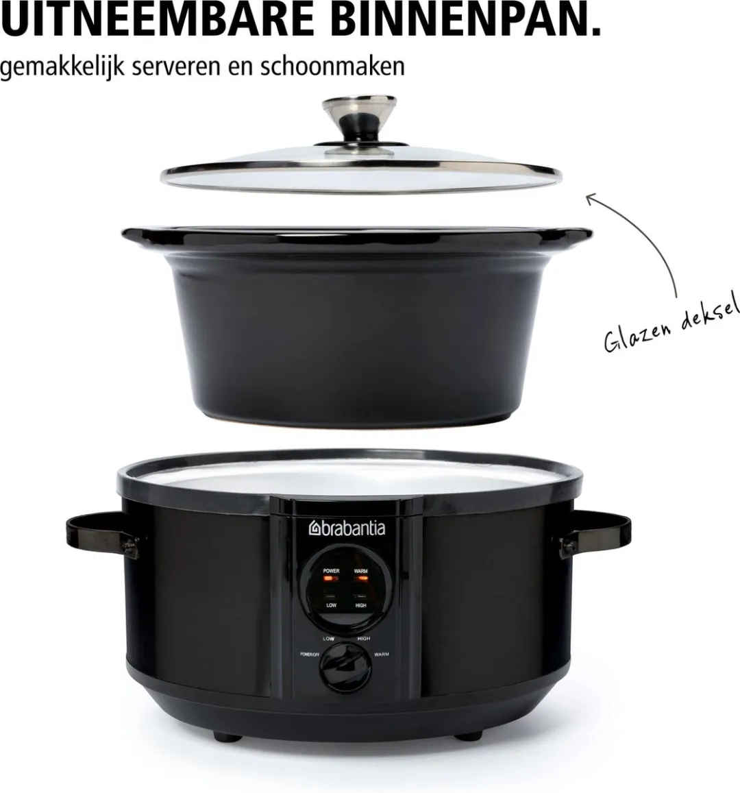 Brabantia BBEK1081MB Slowcooker 3.5L - 180W - Zwart