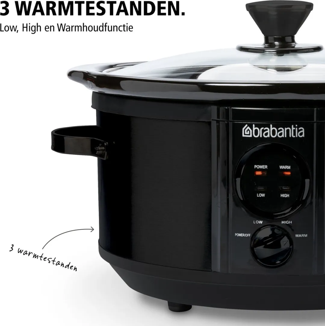 Brabantia BBEK1081MB Slowcooker 3.5L - 180W - Zwart