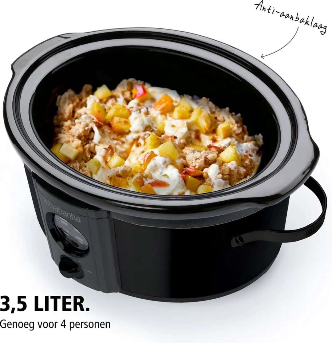 Brabantia BBEK1081MB Slowcooker 3.5L - 180W - Zwart - afbeelding 6 van 6