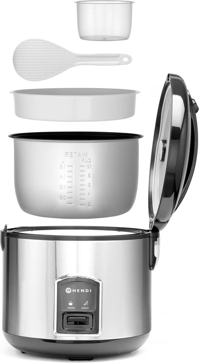 HENDI Rijstkoker 240410 - 1,8L - 700W - Geborsteld RVS