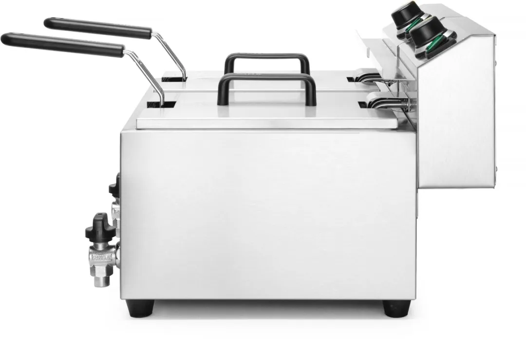 HENDI Dubbele Friteuse 16L 7000W - Aftapkraan - RVS - afbeelding 6 van 6