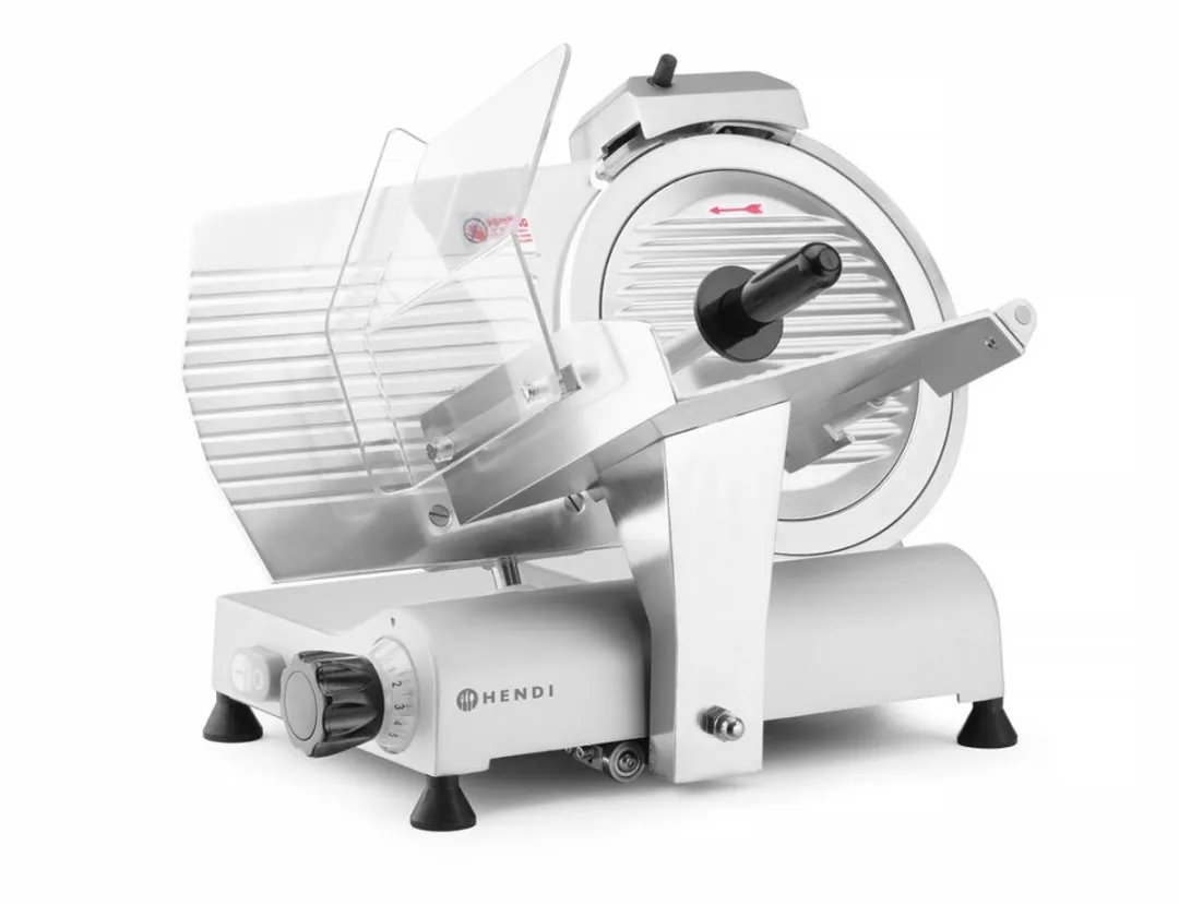 HENDI Kitchen Line 300 Vleeswaren- en Kaassnijmachine 250W - 30cm - Zilvergrijs