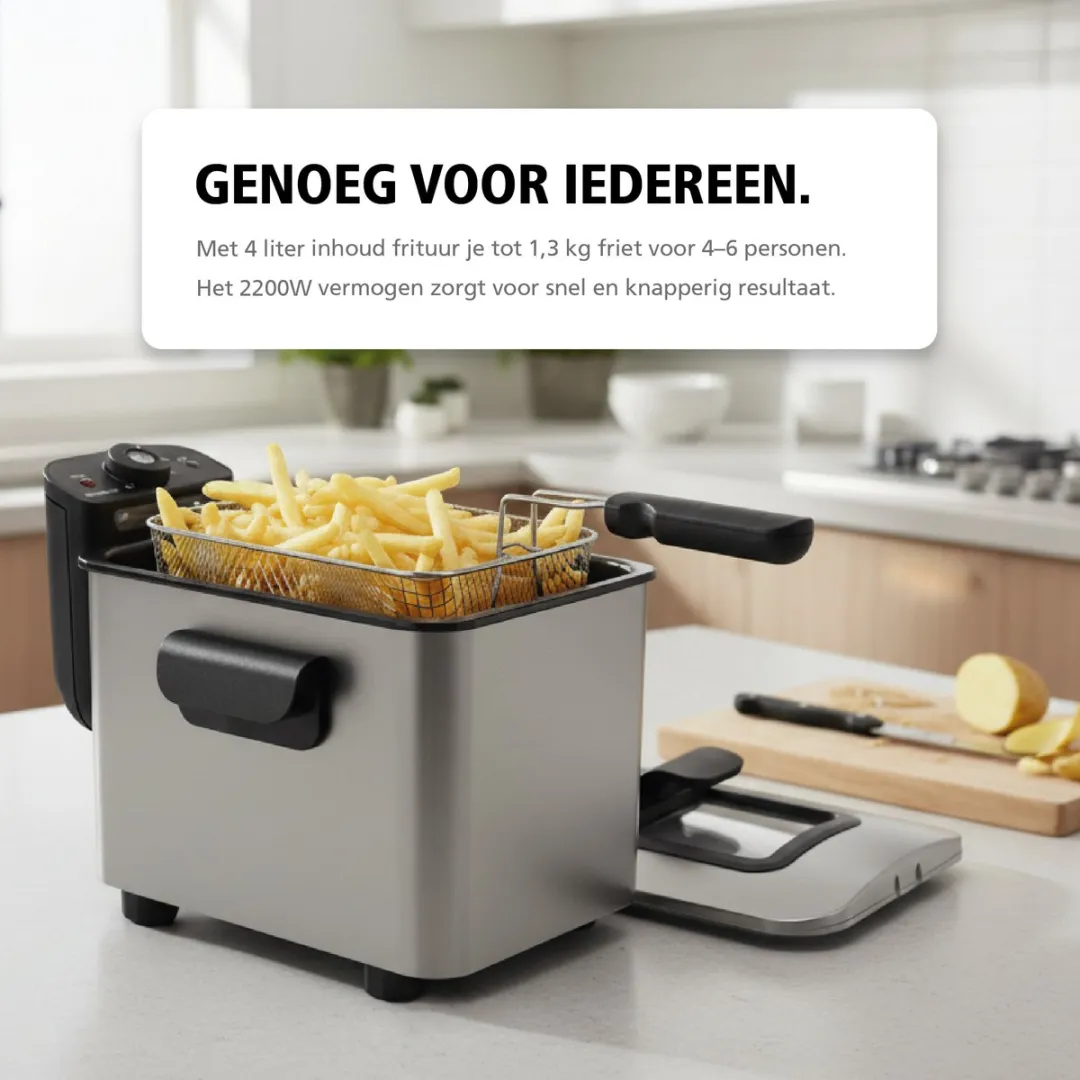 Brabantia BBEK1130 Frituurpan 4L - 2200W - RVS - afbeelding 6 van 6