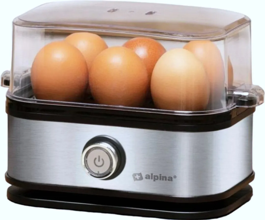 Alpina Eierkoker 6 Eieren - 210W - Incl. prikker & maatbeker - RVS