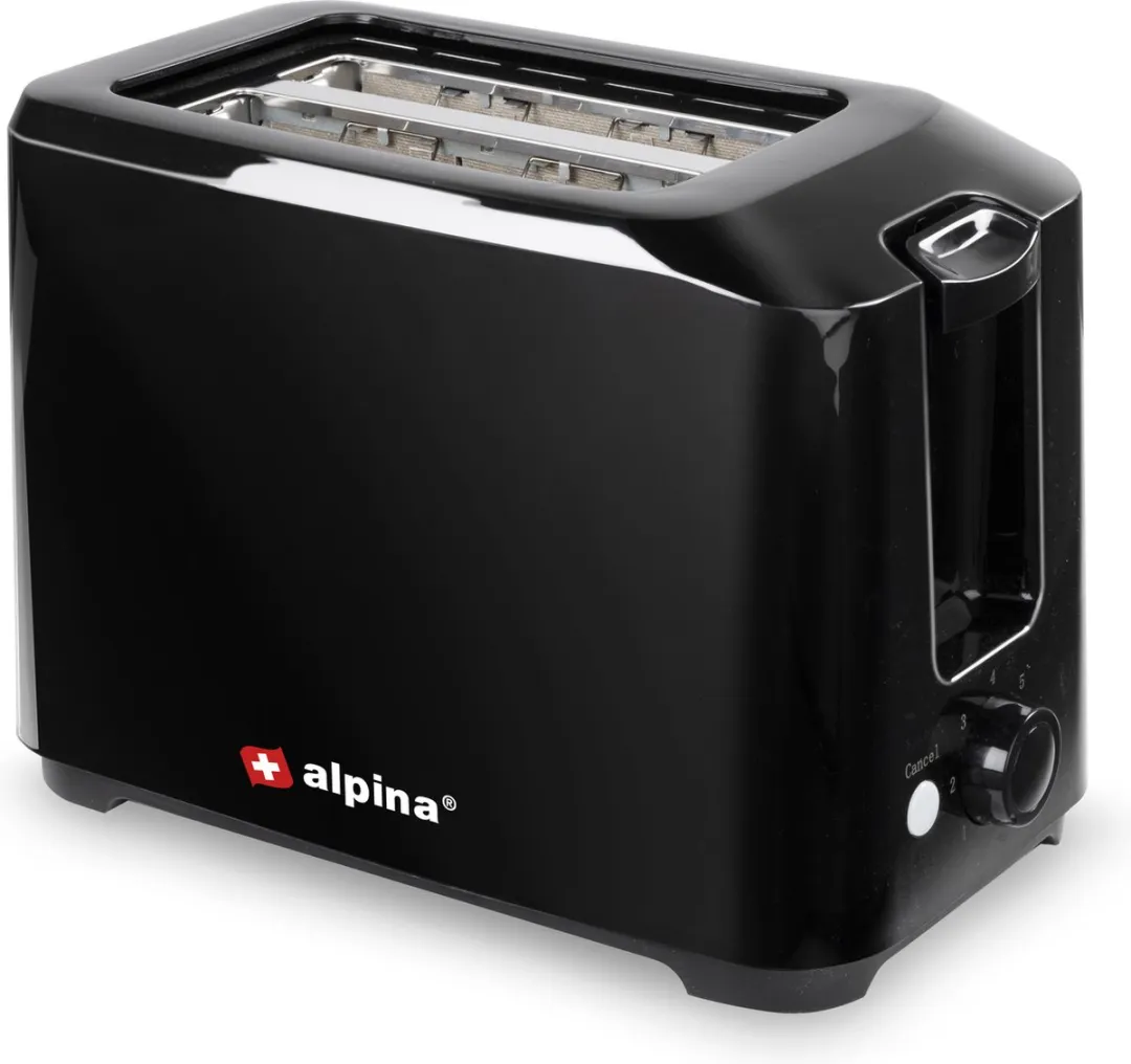 Alpina TA01102-GS Broodrooster 2 Snacks 700W - Zwart
