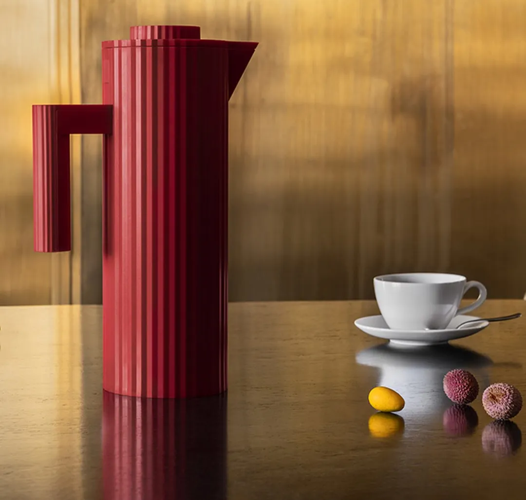 Alessi Plissé Thermoskan MDL12 R - 1 Liter - Rood