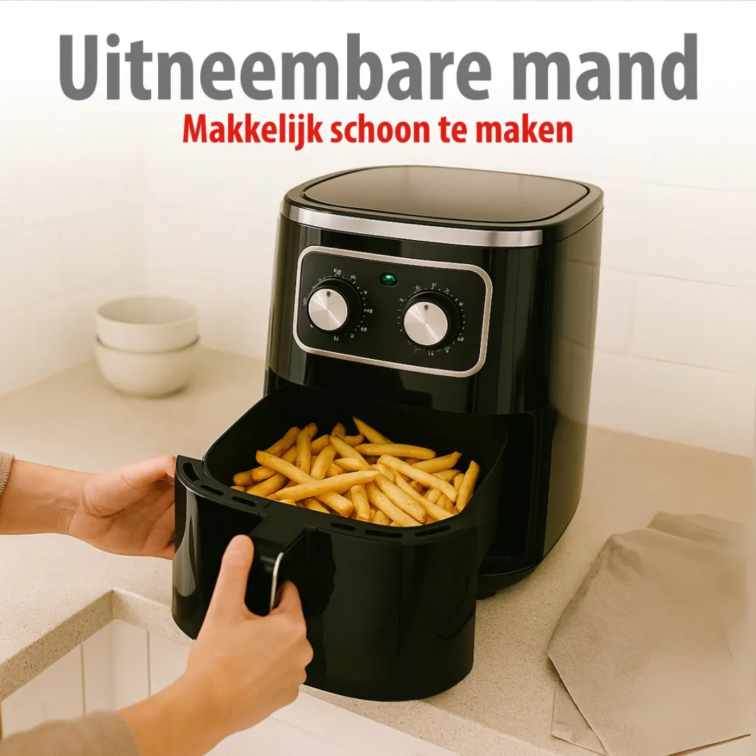 Alpina Airfryer 4.5L - 1450W Zwart