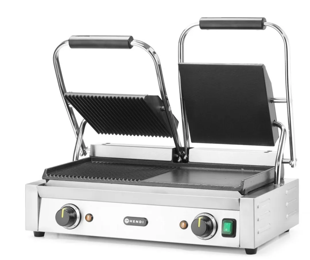 HENDI HT263907 Dubbele Contactgrill - 3600W - 575x430mm - Roestvrij staal