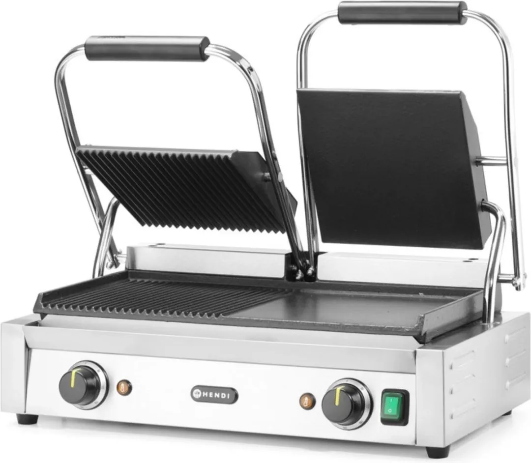 HENDI HT263907 Dubbele Contactgrill - 3600W - 575x430mm - Roestvrij staal