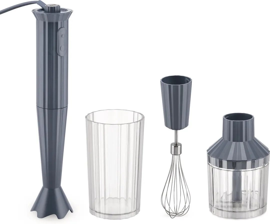 Alessi MDL10S Staafmixer Set Plissé - 500W - Grijs