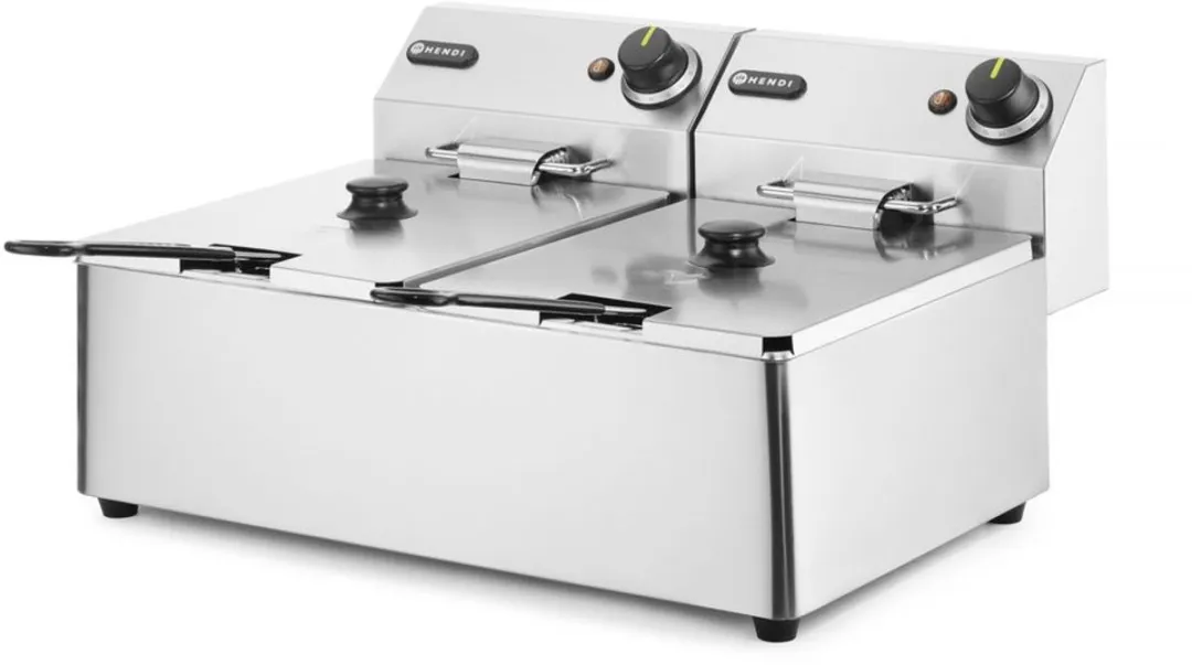 HENDI Dubbele Friteuse 2x6L - 6600W - Roestvrij staal - afbeelding 6 van 6
