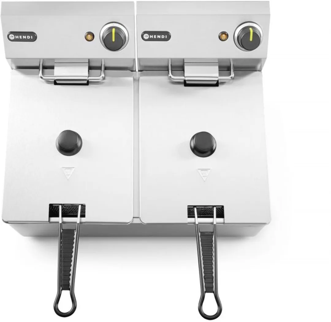 HENDI Dubbele Friteuse 2x6L - 6600W - Roestvrij staal