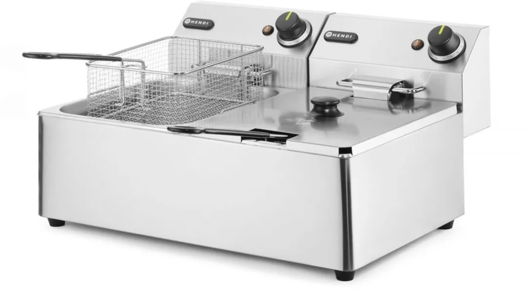 HENDI Dubbele Friteuse 2x6L - 6600W - Roestvrij staal
