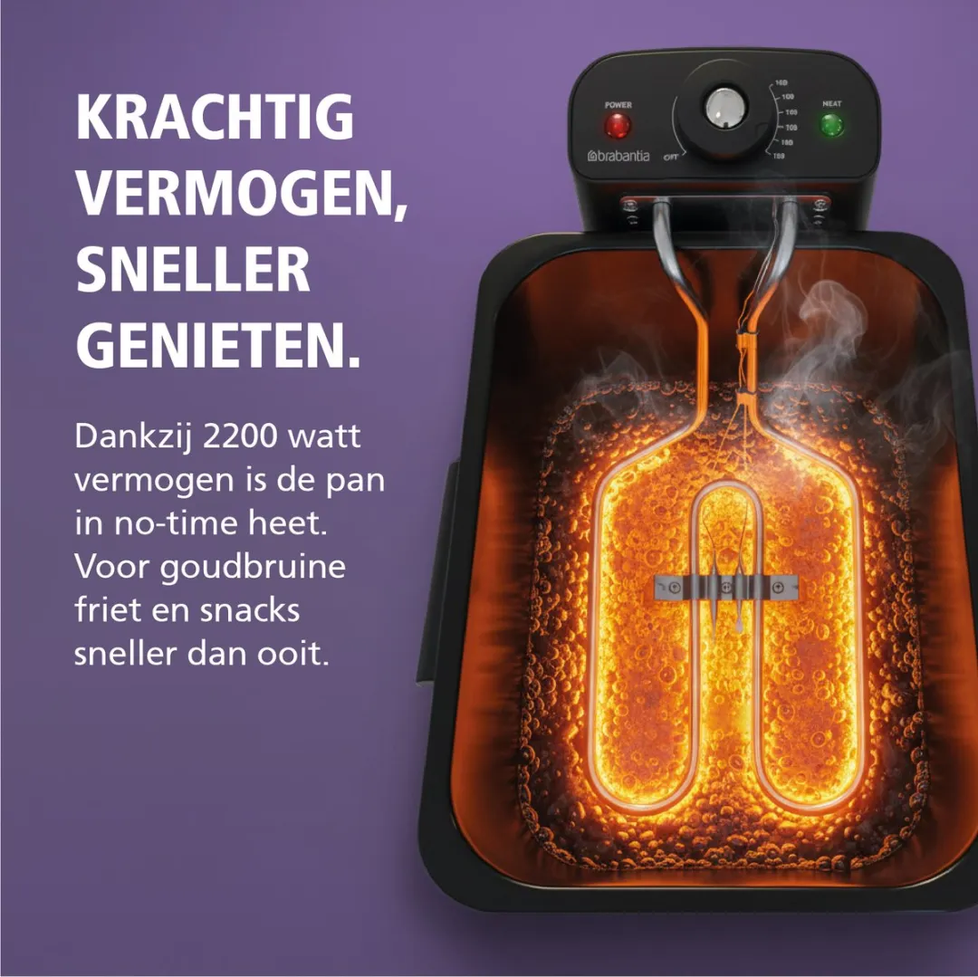 Brabantia BBEK1130BK Frituurpan 4L - 2200W - Zwart