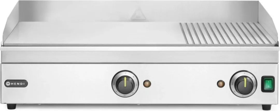 HENDI Kitchen Line Bakplaat 1/3 Geribbeld 2/3 Glad - 3500W - 300°C - RVS