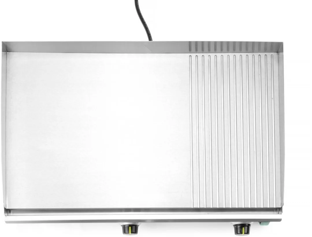 HENDI Kitchen Line Bakplaat 1/3 Geribbeld 2/3 Glad - 3500W - 300°C - RVS
