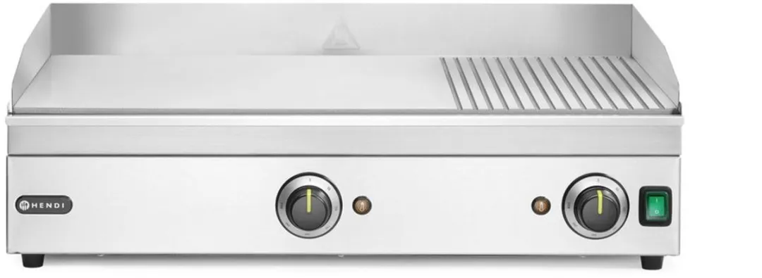 HENDI Kitchen Line Bakplaat 1/3 Geribbeld 2/3 Glad - 3500W - 300°C - RVS