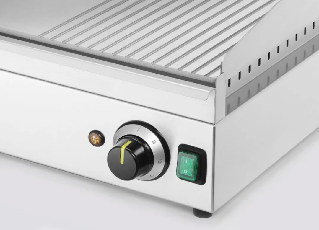 HENDI Kitchen Line Bakplaat 1/3 Geribbeld 2/3 Glad - 3500W - 300°C - RVS - afbeelding 6 van 6