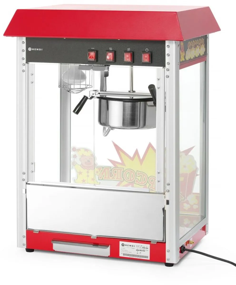 HENDI Popcornmachine 282748 - 1500W - Rood