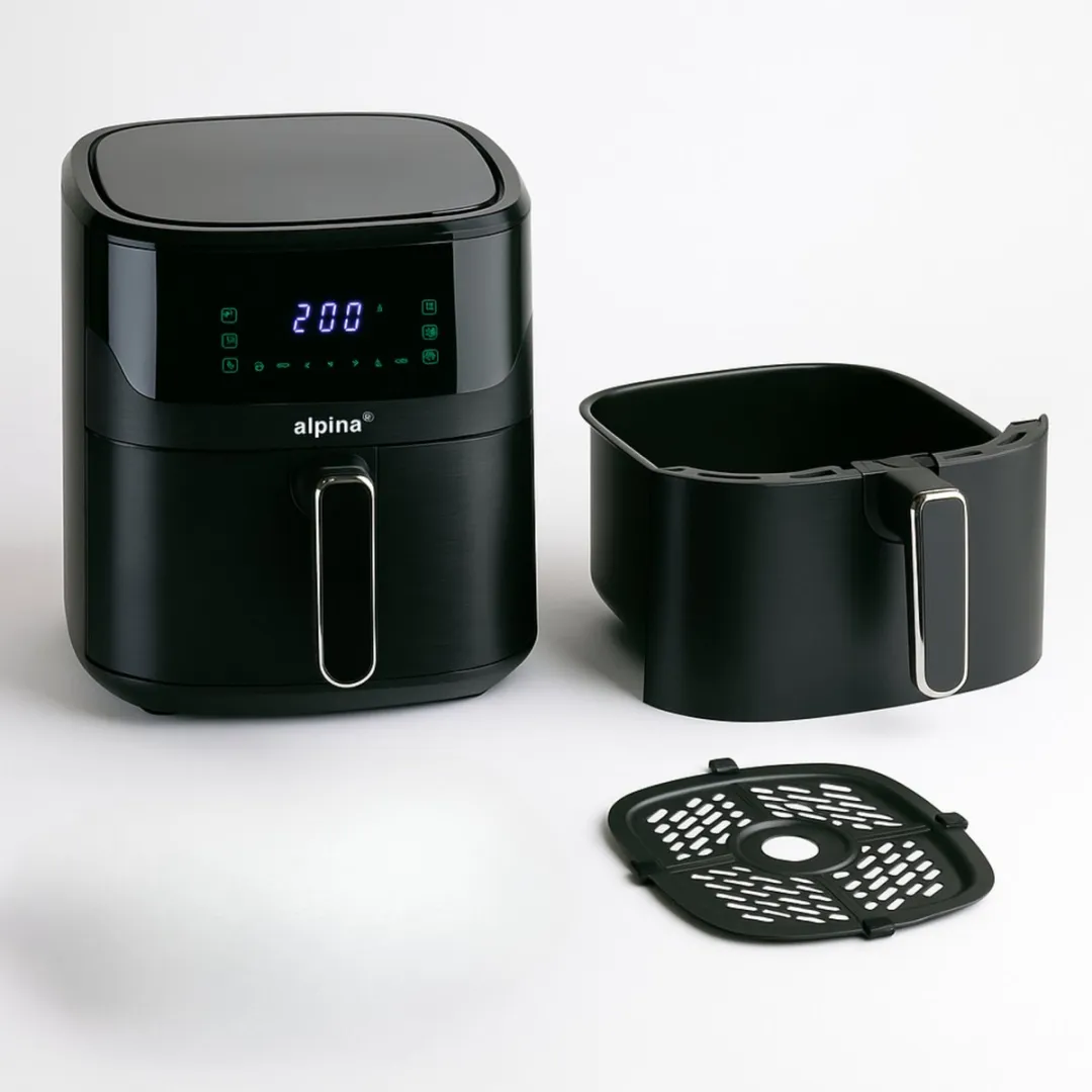 Alpina Airfryer XL 6L - 1600W - 8 Programma's - Zwart - afbeelding 6 van 6