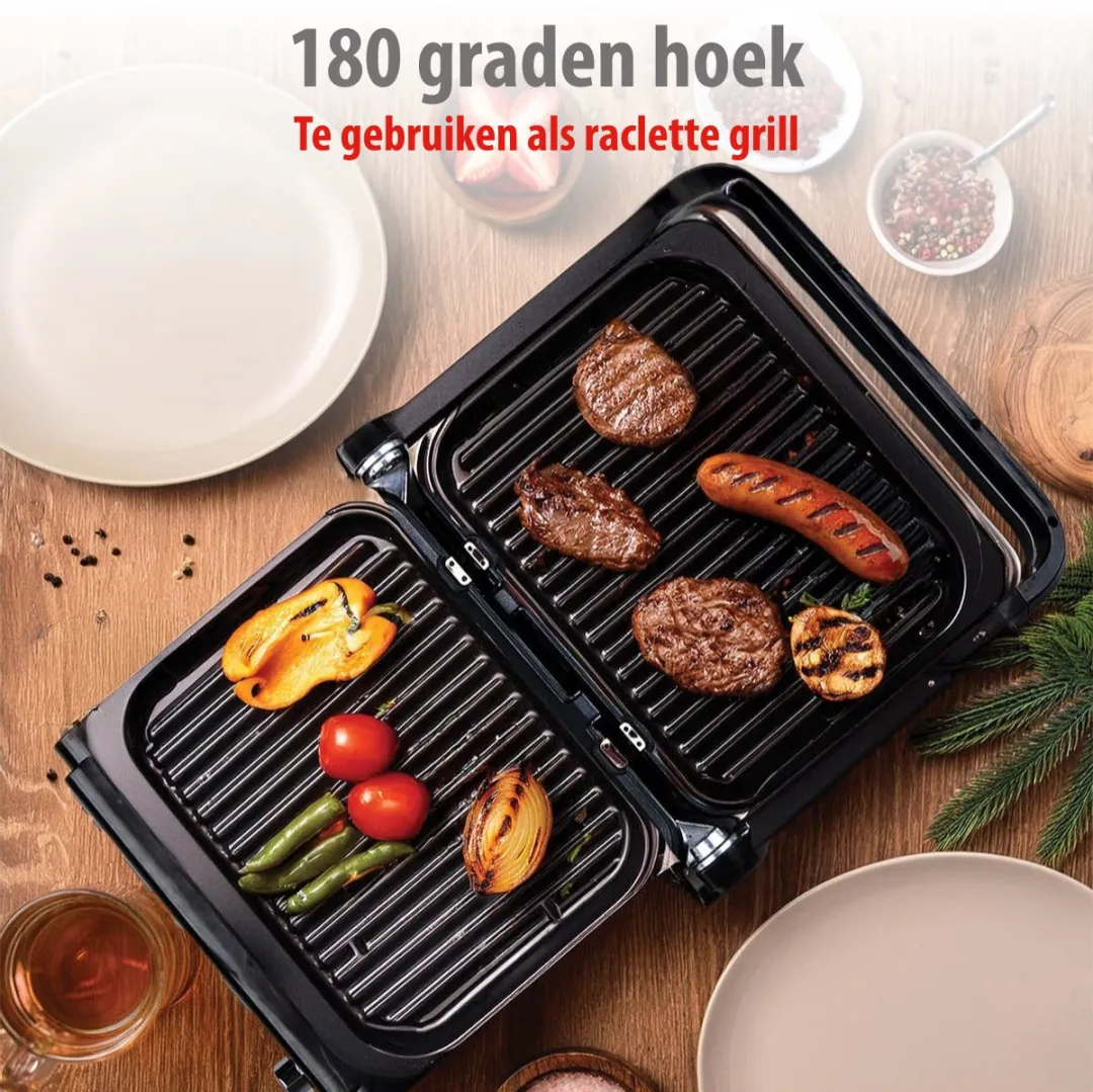 Alpina Contactgrill 2100W MEALEL7440/005 - 2 Platen - Zwart