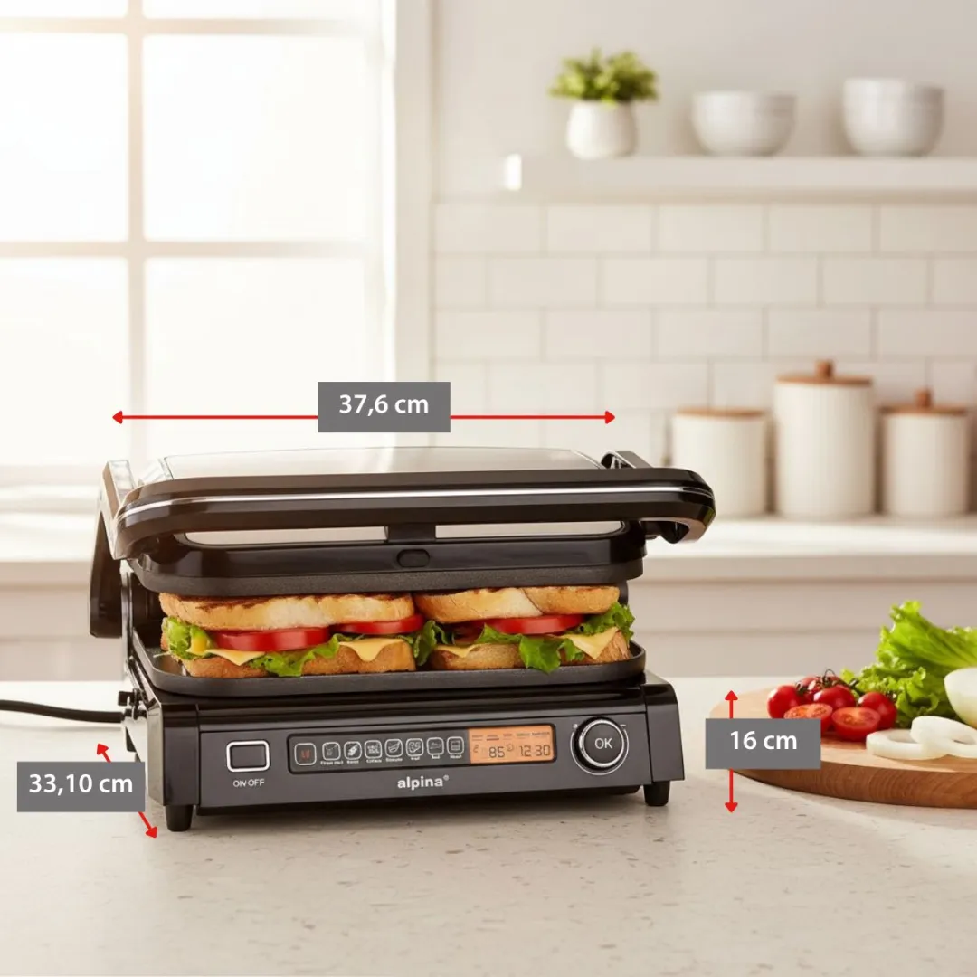 Alpina Contactgrill 2100W MEALEL7440/005 - 2 Platen - Zwart