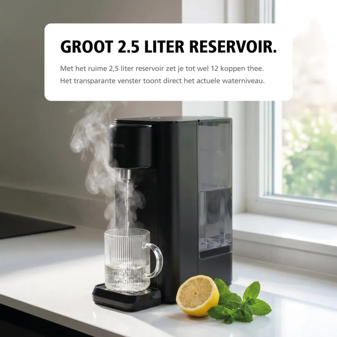 Brabantia Heetwaterdispenser BBEK1103 - 2,5L - 2400W - Zwart