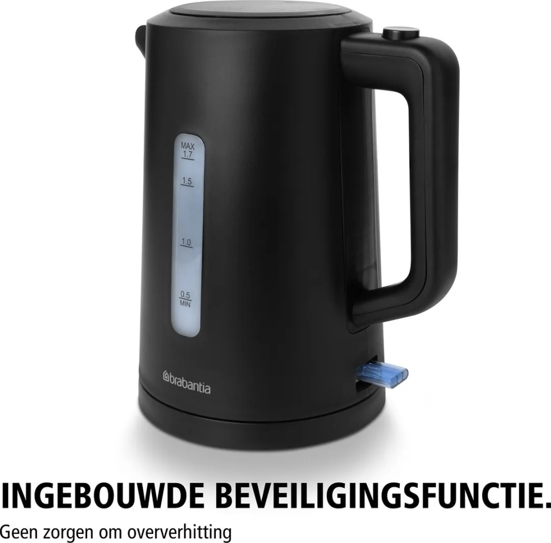 Brabantia BBEK1017 Waterkoker 2200W 1.7L - Zwart