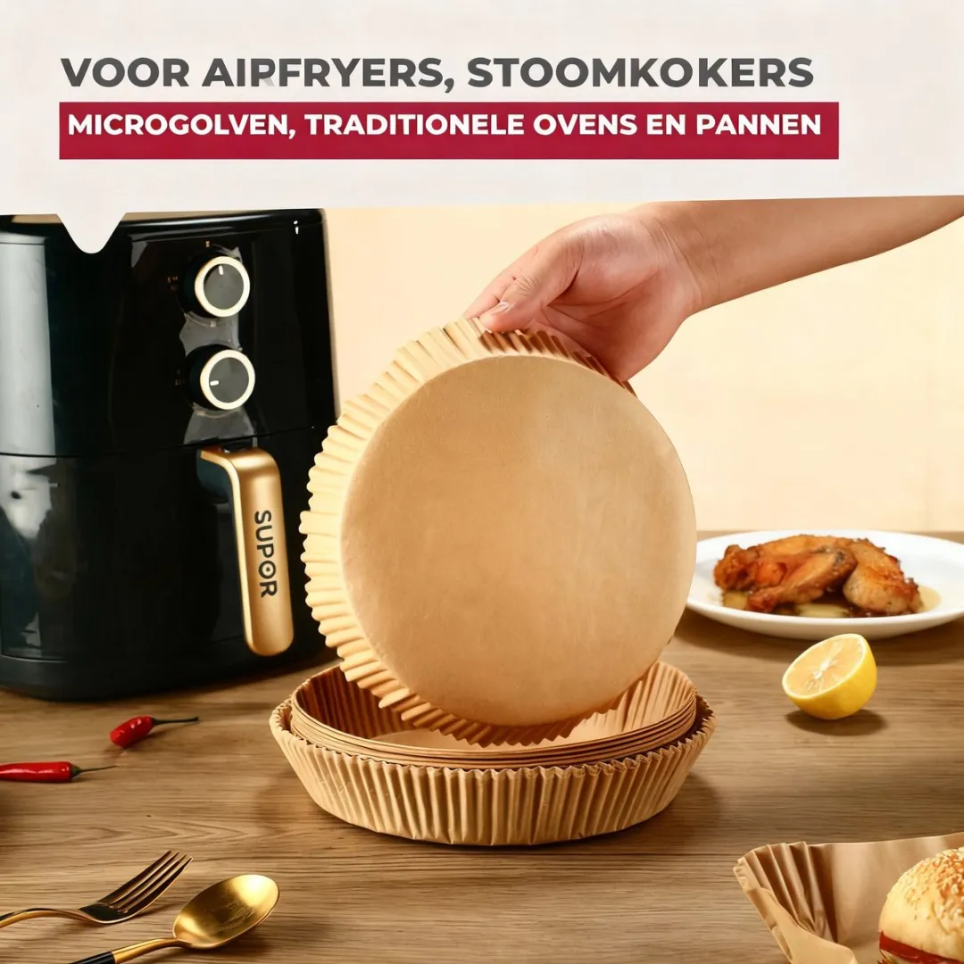 Fackelmann 42684 Papieren Airfryer-vormen - 50 Stuks - 16x16cm