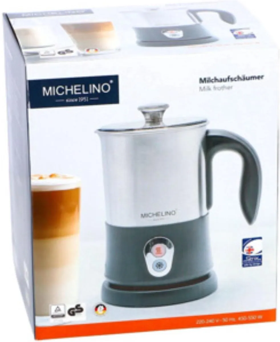 Michelino Melkopschuimer 450W - RVS/Zwart