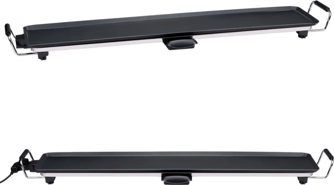 Alpina Teppanyaki Bakplaat XXL 2000W - 100x20cm - Zwart
