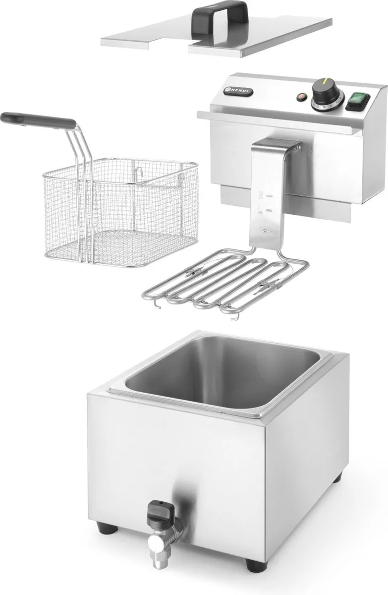 HENDI Profi Line Friteuse 8L - 3500W - Zilver