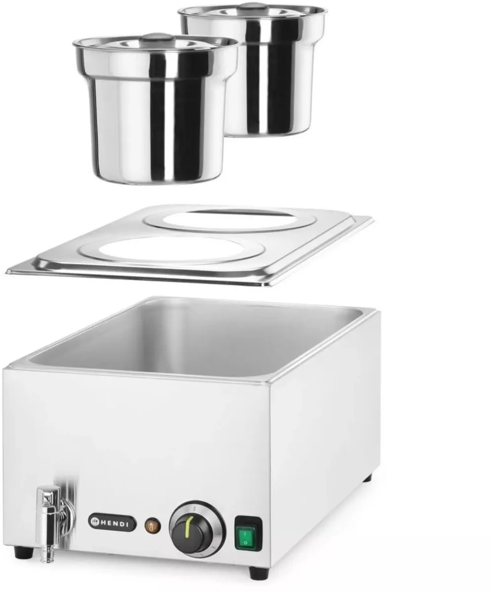 HENDI 201473 Bain-marie Tafelmodel - 2x4L RVS - 1000W - afbeelding 6 van 6