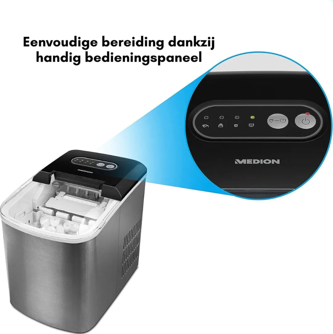 Medion IJsblokjesmachine 2-in-1 - 2.2L - 120W - Zilver - afbeelding 6 van 6