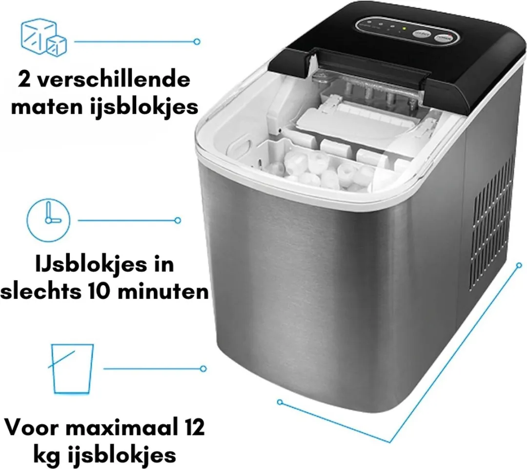 Medion IJsblokjesmachine 2-in-1 - 2.2L - 120W - Zilver