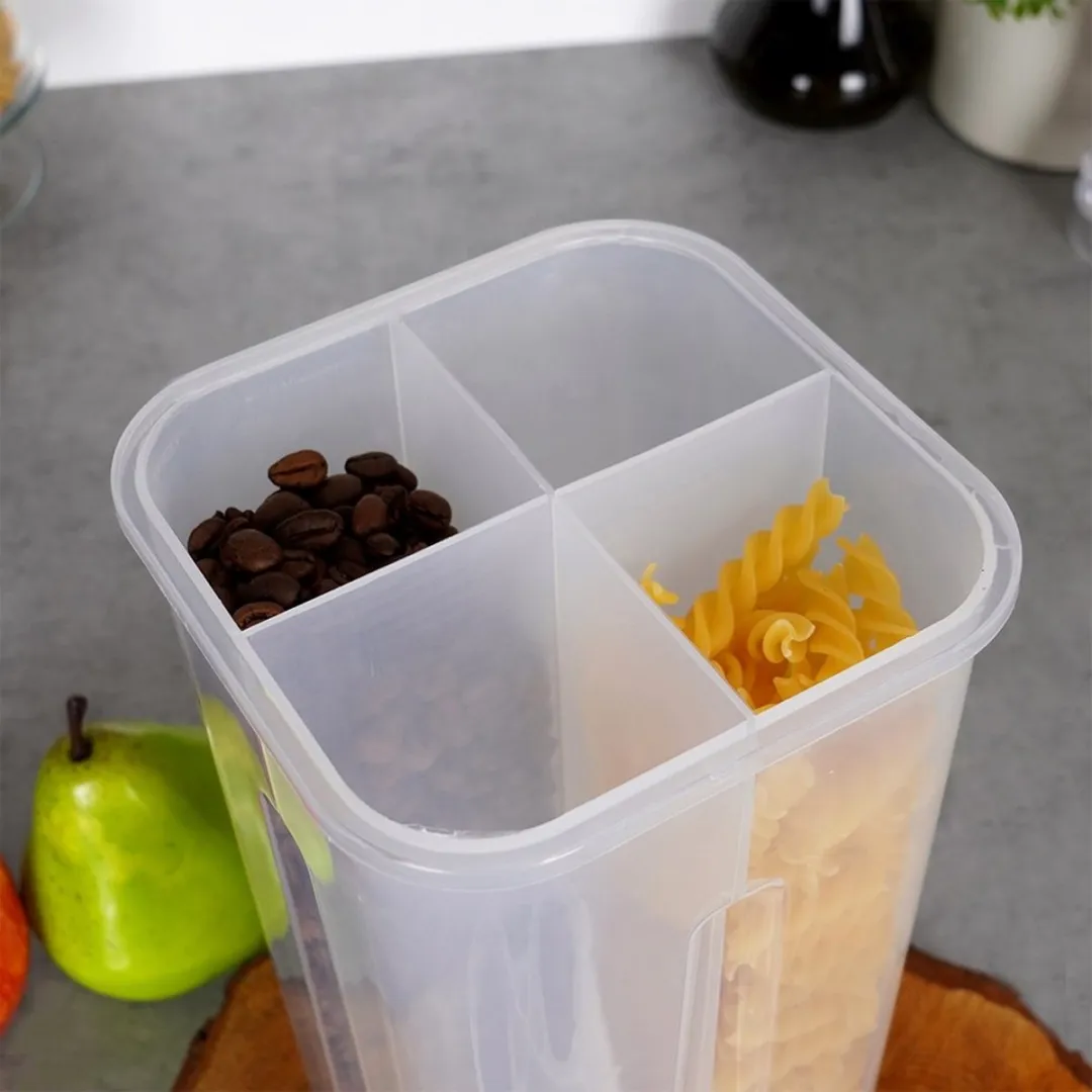 Excellent Houseware Vierdelige Dispenser 3L - Transparant