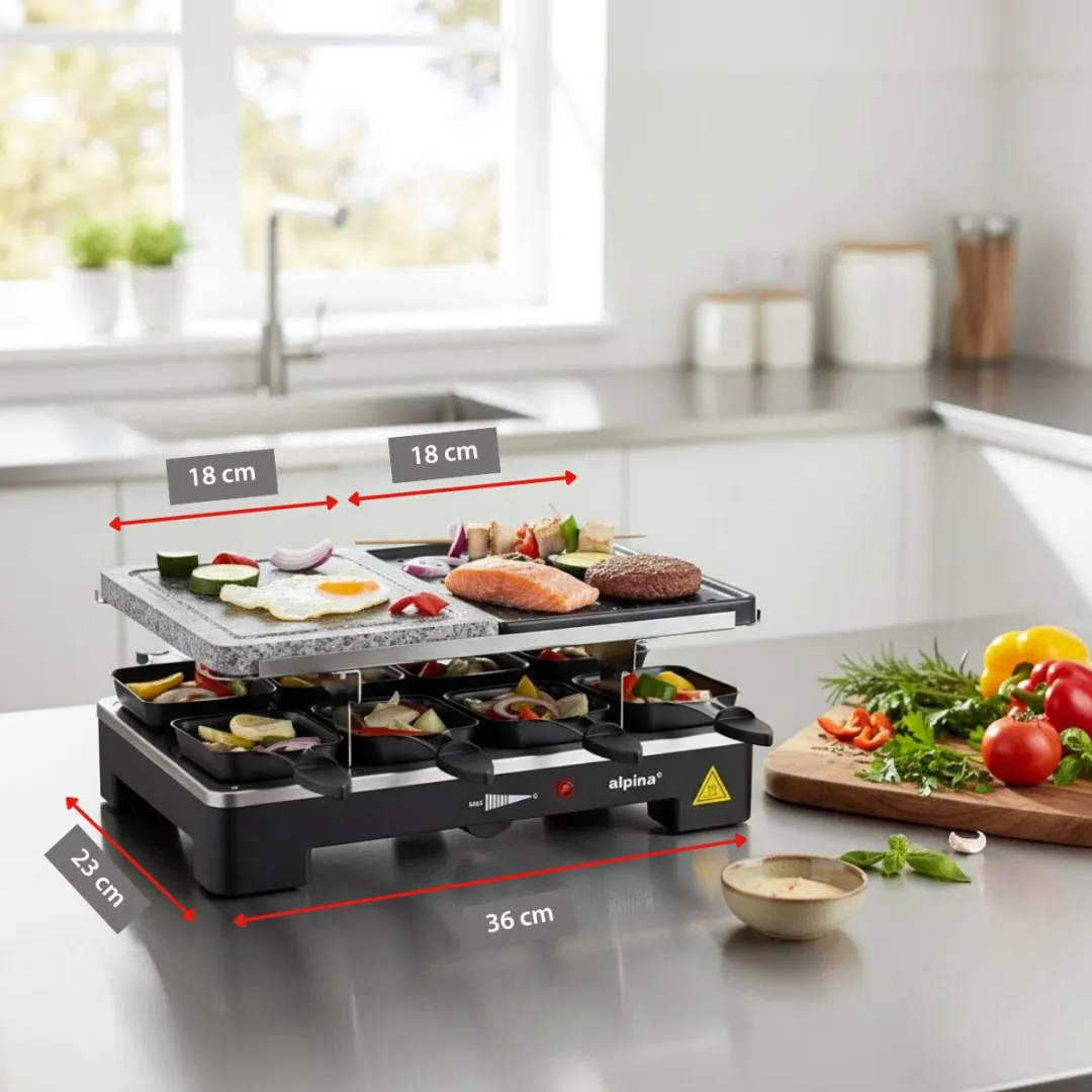 Alpina Gourmetstel XL 8 Personen WJ-K202A - 1400W - Zwart