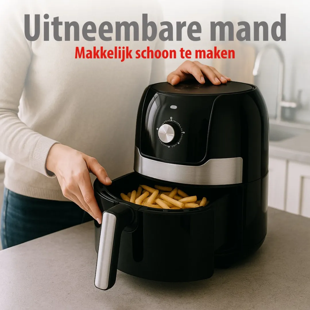 Alpina Airfryer 3.5L - 1400W Zwart - afbeelding 6 van 6