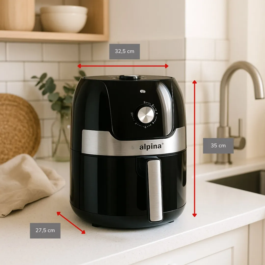 Alpina Airfryer 3.5L - 1400W Zwart