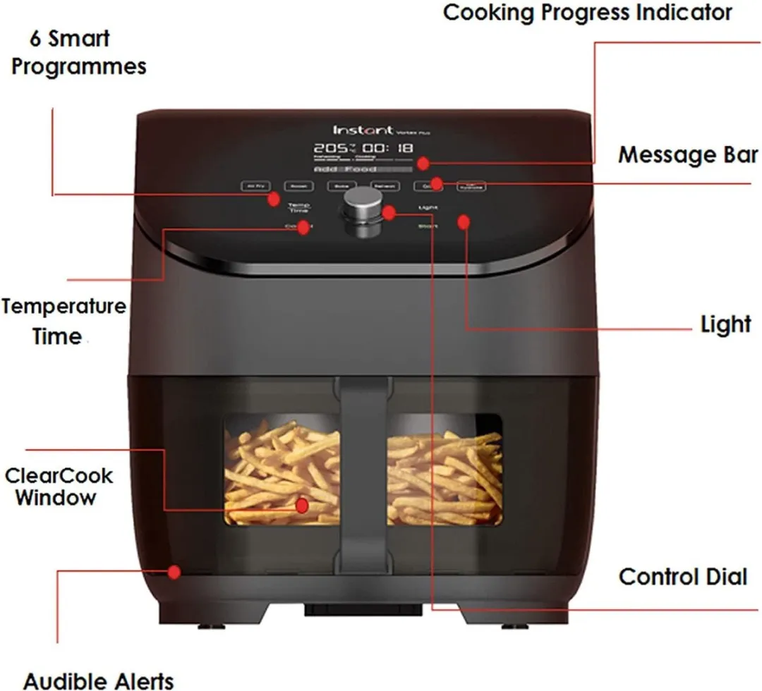 Instant Pot Airfryer 5.7L 6-in-1 - 1700W - Zwart - afbeelding 3 van 4
