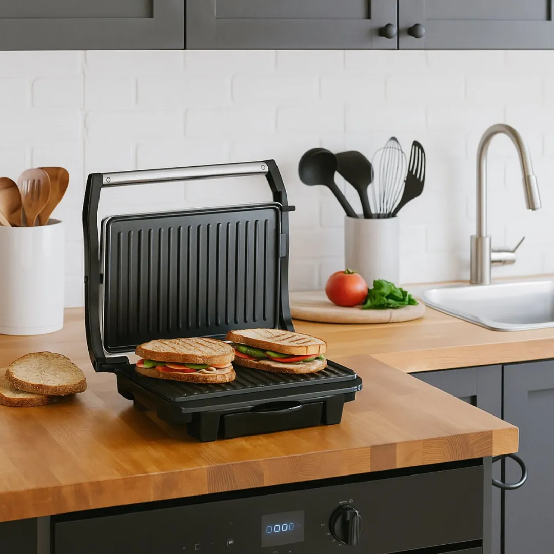 Alpina Tosti Ijzer 1000W - Contact Grill - Zilver - afbeelding 6 van 6