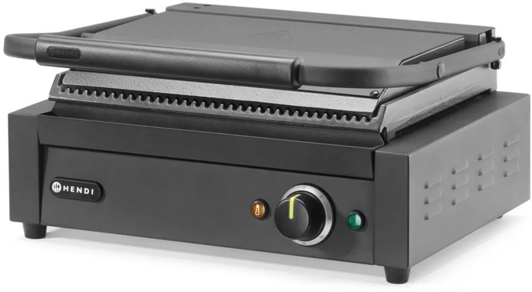 HENDI Contactgrill 2200W 2 Platen 6 Sandwiches - Zwart