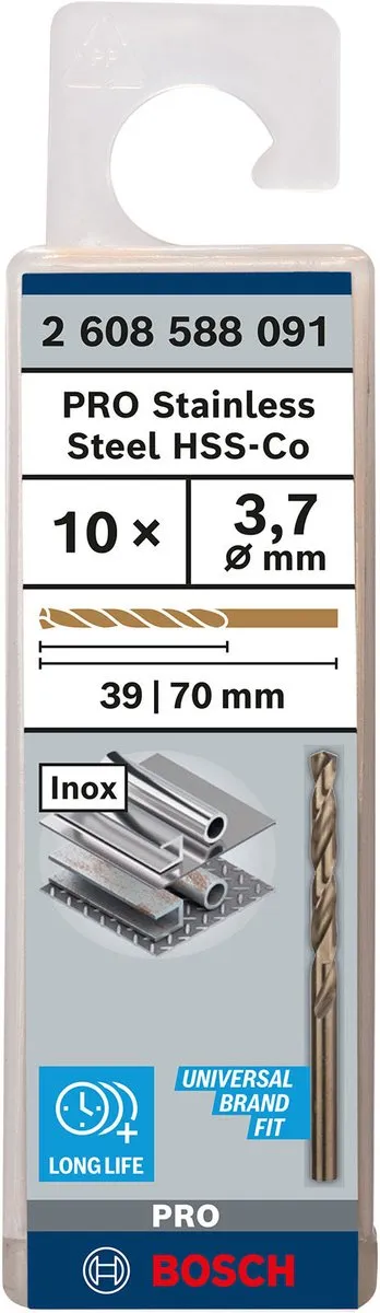 Bosch PRO HSS-Co Boormachine 3,7x39x70mm - 2 Stuks