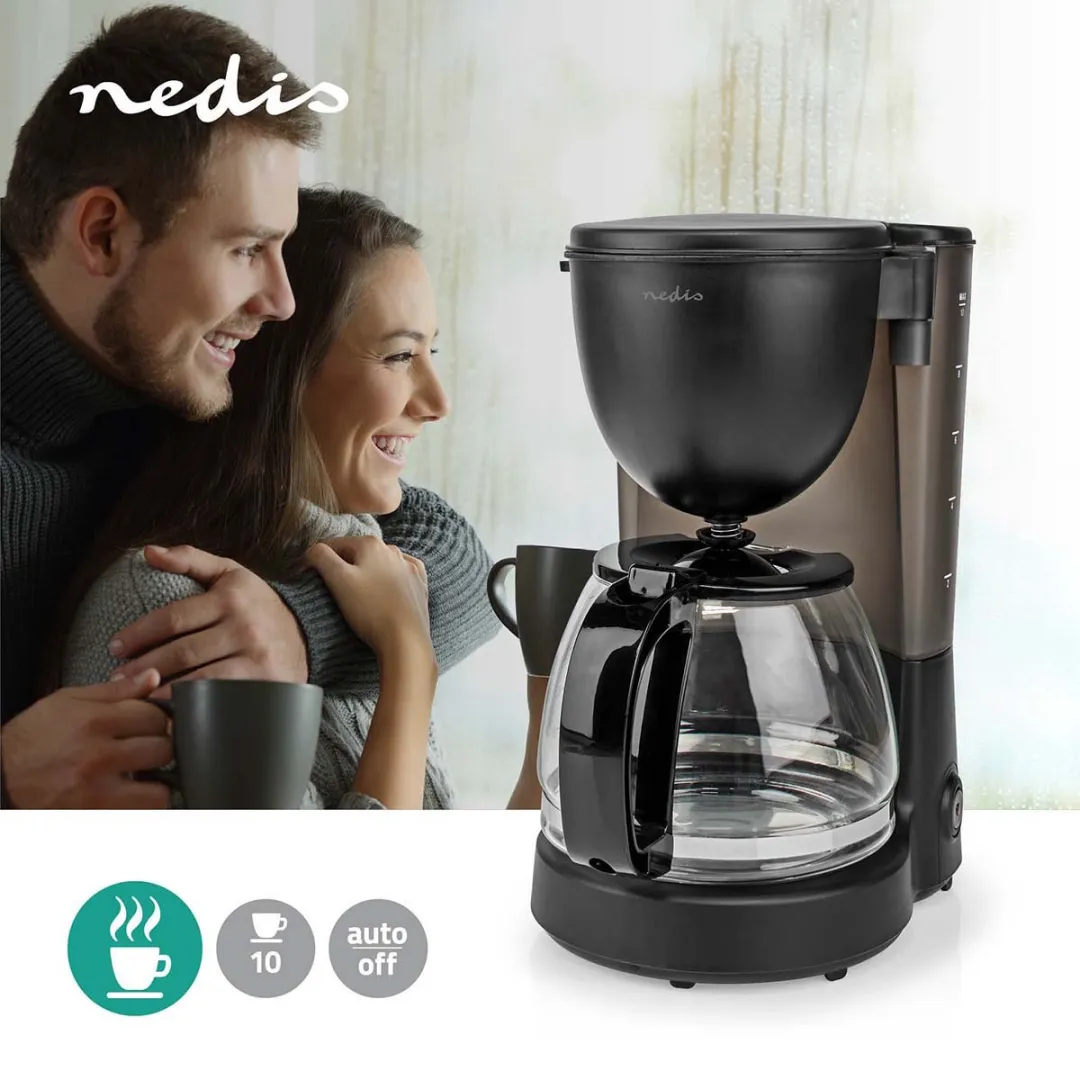 Nedis Koffiezetapparaat KACM150EBK - 10 Kopjes - 1,25L - Zwart