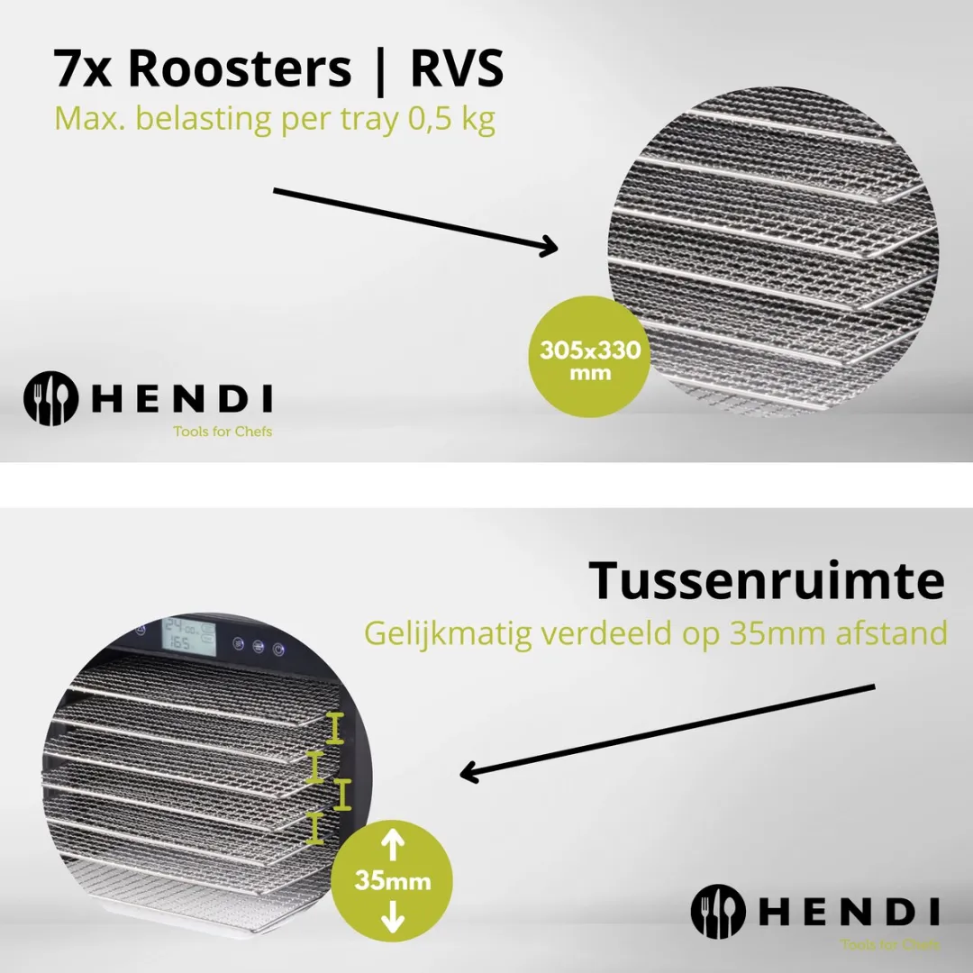 Hendi Voedseldroger Kitchen Line 229064 - 7 Roosters - 500W